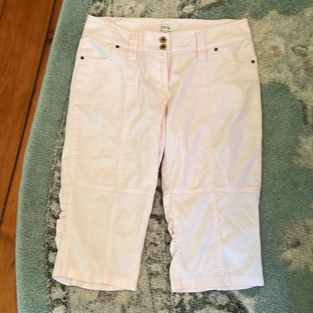 Y2K 90’s Baby Pink *CACHE* sz 12 Ruched Leg Capri Pants Adorable!! 🥰